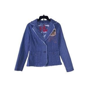 Lovestitch Blue Striped Blazer